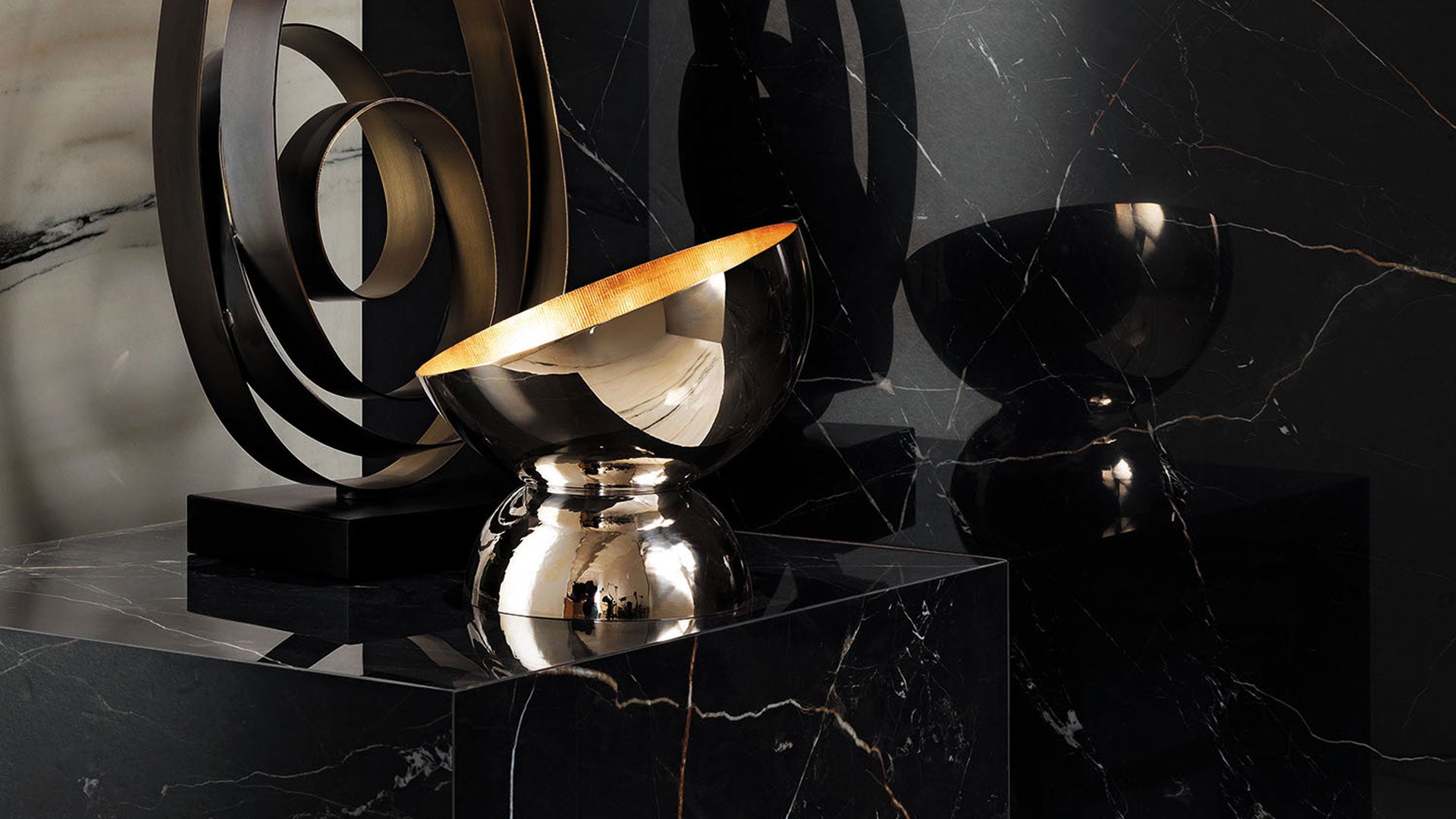 Gres effetto marmo nero - levigato rettificato glossy 75x150 effetto marmo nero