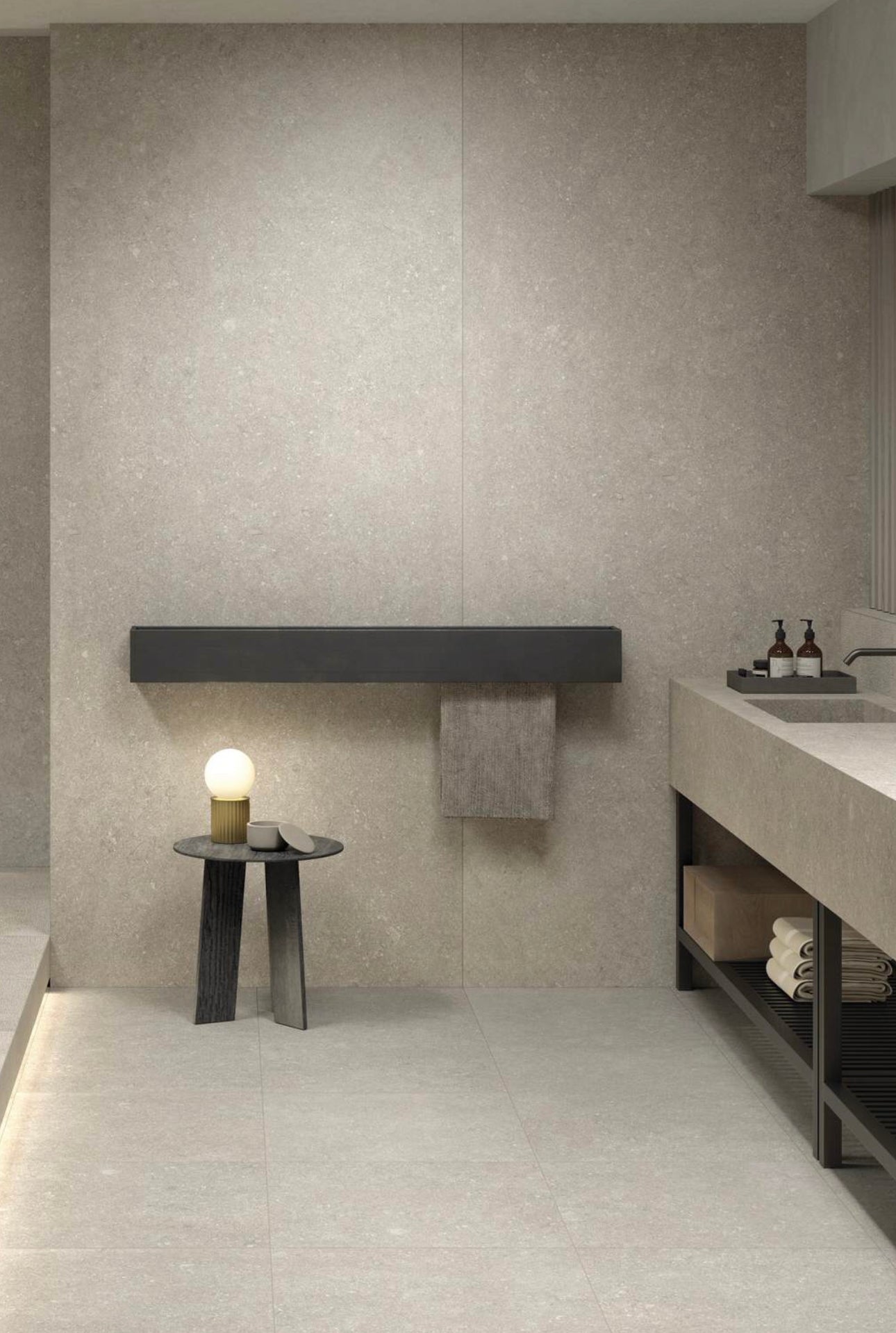 Lastra effetto pietra greige 120x280 - Lastra Ceramica