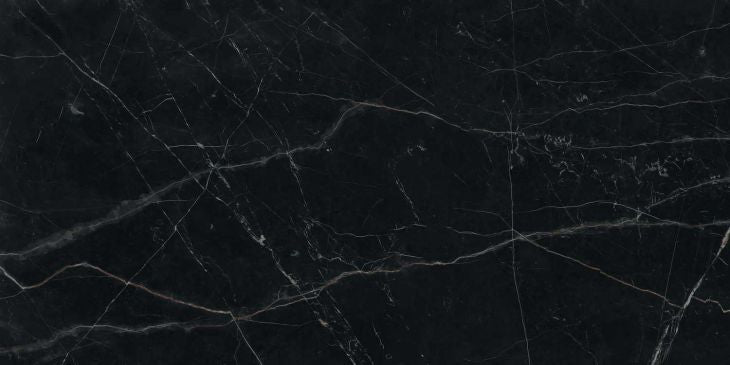 Pavimento in gres porcellanato effetto marmo nero lucido 75x150