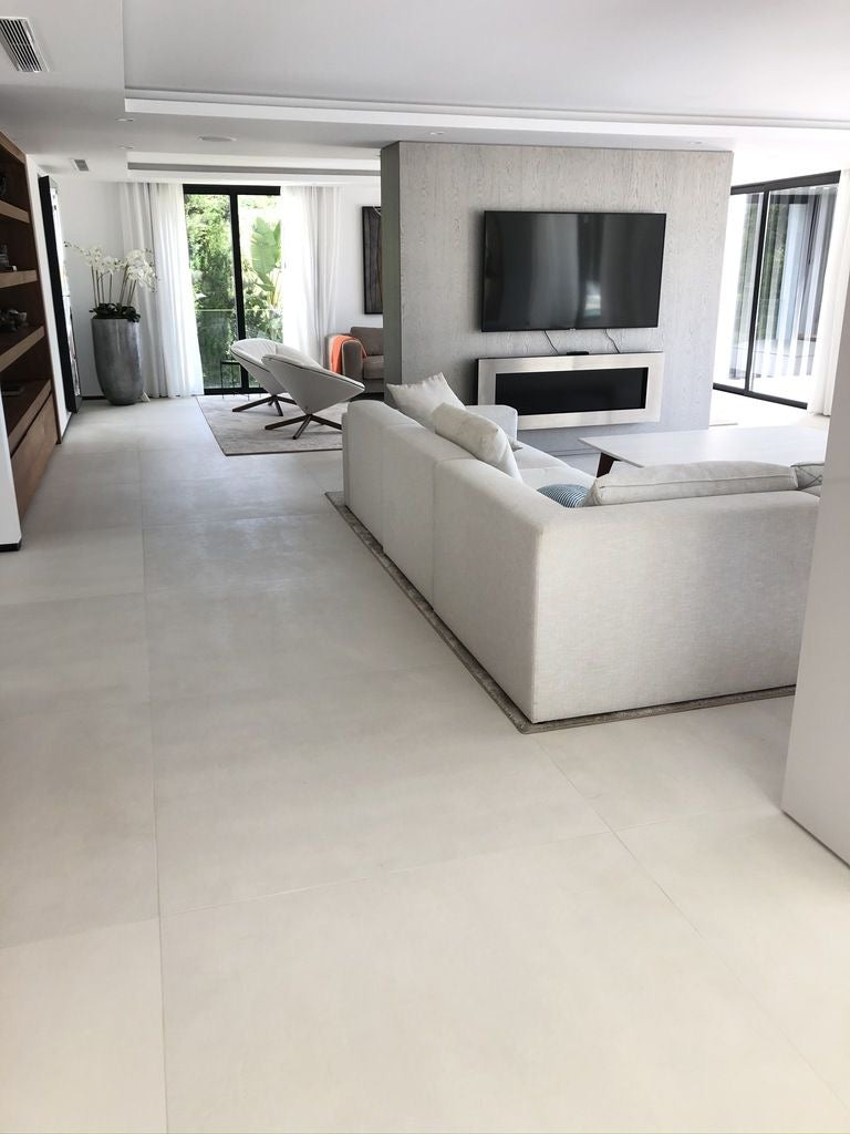 Effetto cemento 75x75 ivory - Lastra Ceramica