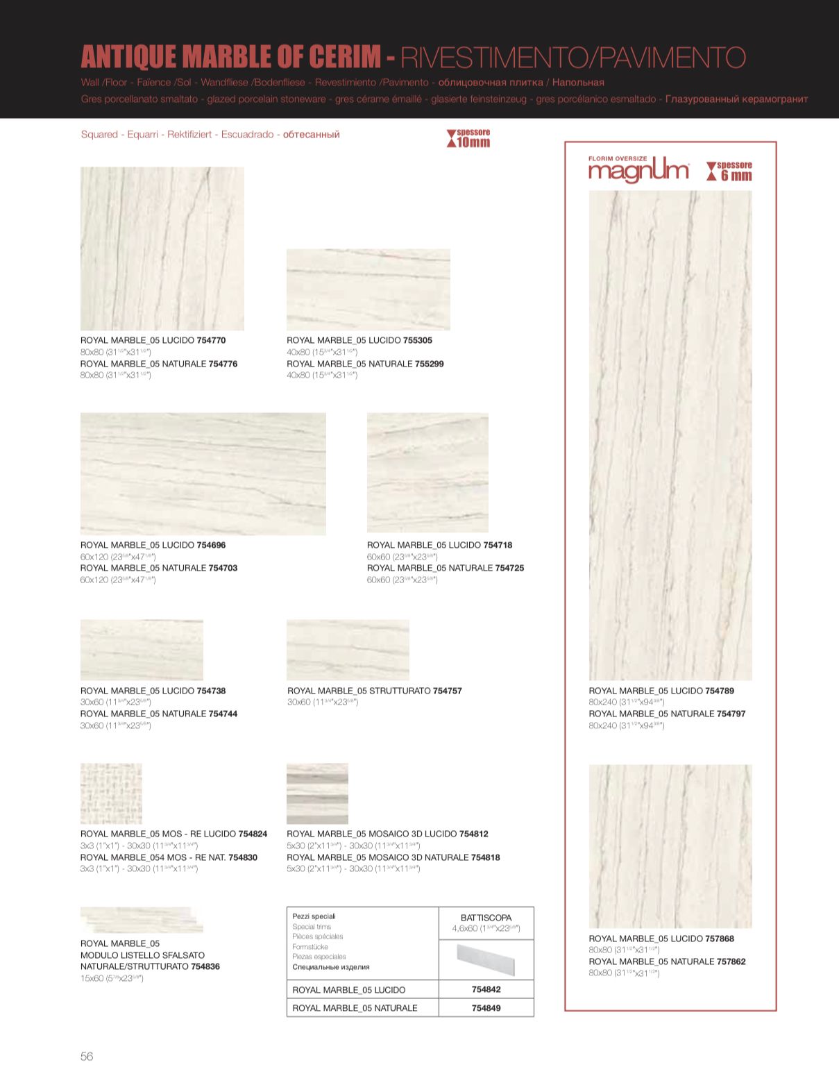 FLORIM - Antique MARBLE 80x80 - Lastra Ceramica