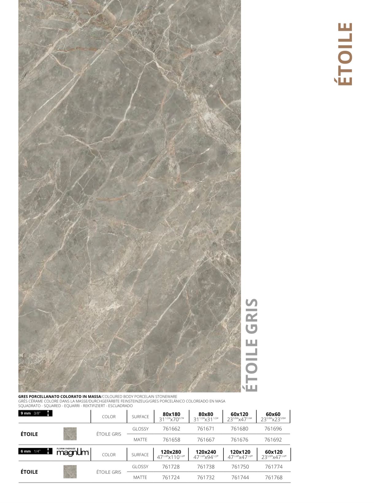 FLORIM - Etoile de rex gris 160x160 - Lastra Ceramica