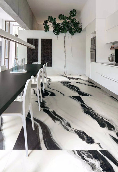 FLORIM - B&w MARBLE WAVE 80x80 - Lastra Ceramica